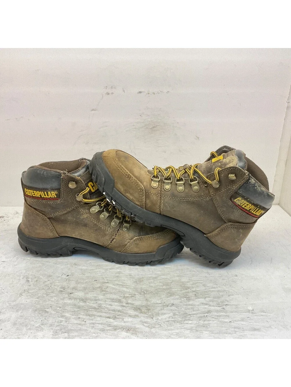 CATERPILLAR Men's Outline Steel Toe Steel Plate Leather Boots P720996 Brown 7.5W